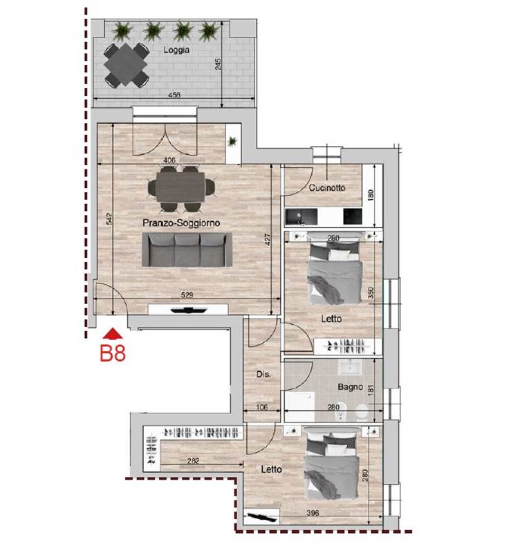Appartamento B7 - piano terzo