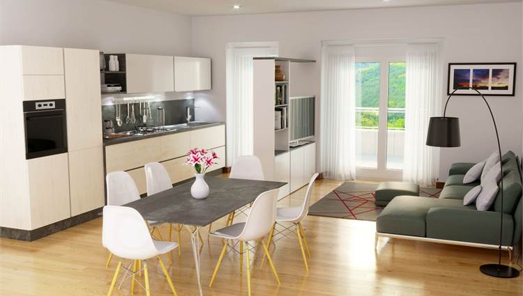 render soggiorno - angolo cottura