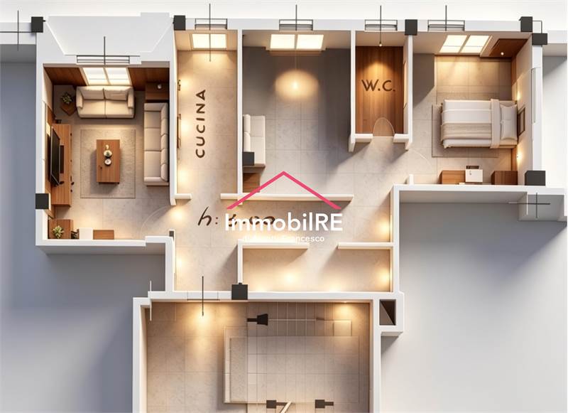 render planimetria arredata